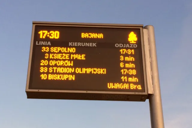 Zdjęcie tablicy elektronicznej