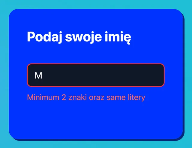 Formularz po walidacji