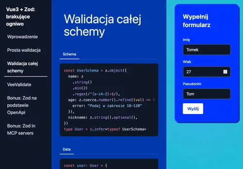 Vue3 + Zod workshop screenshot