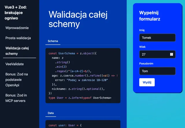 User schema validation